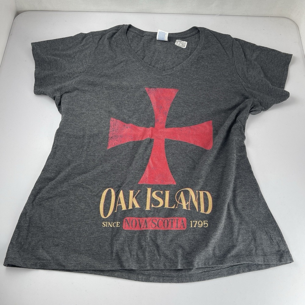Oak Island Nova Scotia Knights Templar Cross Ladies Fitted Short Sleeve T-Shirt